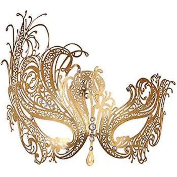 Glimrende Rhinestone Maskeradermasker for Kvinner - 2-pakning