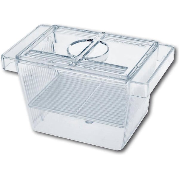 Lekrum, - 3 i 1 Akvarium Fiskodlingstank med Lock, Flytande, Transparent 12,5x7x7 cm