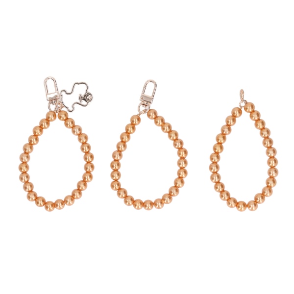 3 stk perle armbånd 10 mm tre stilarter tekstur spænde harpiks perle perler kæde telefon taske nøglering taske hængende kæde gylden