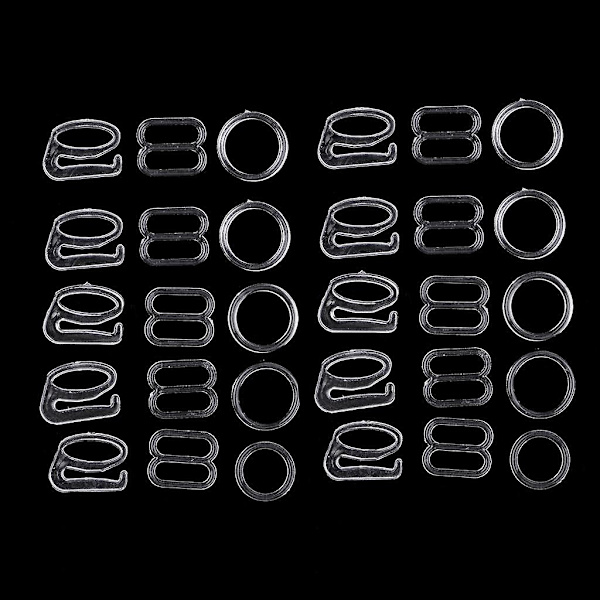 7 x 10 Set Nylon BH-band Justerare Slider/Krokar/O-Ring Underkläder Hantverk--