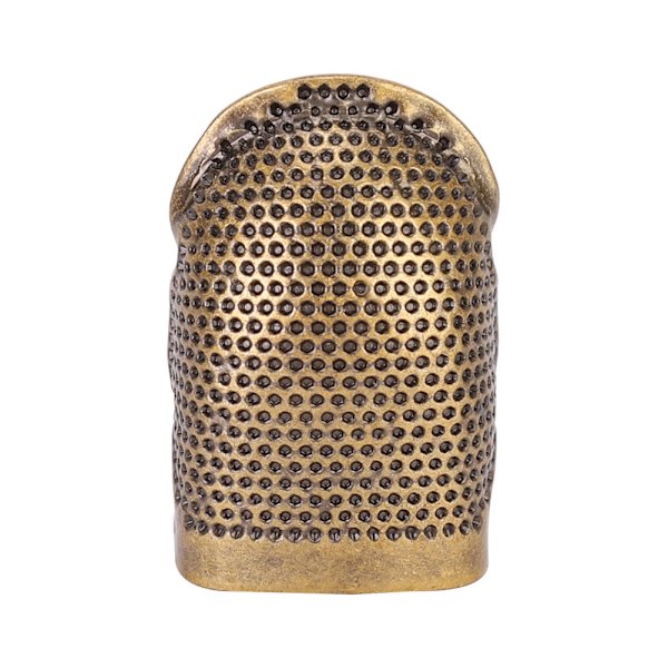 Messinkinen kannettava vintage-sormustin ompeluun, tilkkutöihin, askarteluun, DIY-sormensuojus (M)