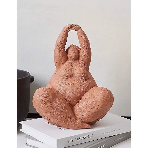 Konst Kvinna Skulptur Staty Yoga Dekor Gåva Resin Figurin Konst 26cm