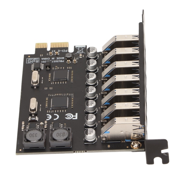 Adapterkort PCIE til USB 3.0 7 porter 5Gbps rask overføringshastighet USB-modulutvidelseskort 5V