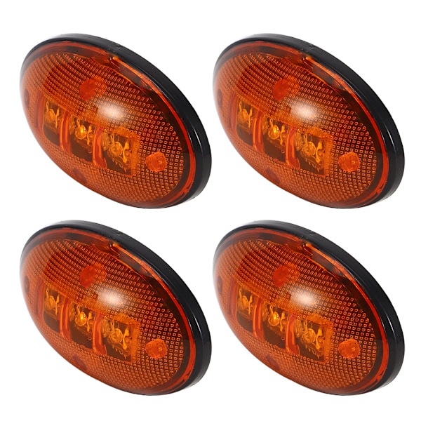 2,3 tommer 12V DC Fender Side Marker Lights Vandtæt Passer til Ford F-serien 1999-2010 (4 stk. ravfarvet lys)