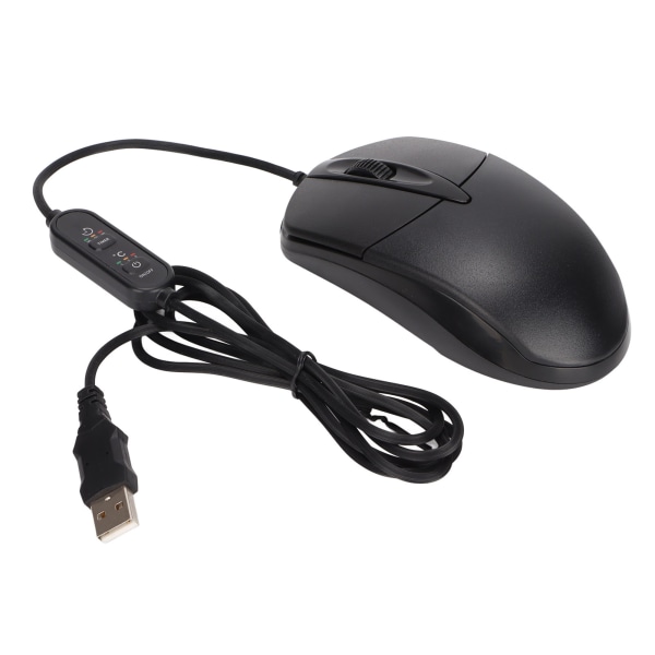 Uppvärmd mus 3 nivåer Justerbar svart Ergonomisk 1600DPI trådbunden uppvärmningsmus för Windows för OS X System Desktop Laptop