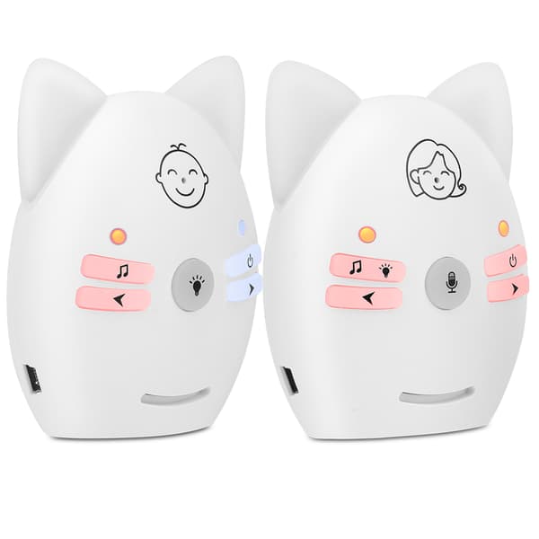 Digital lydbabymonitor Bærbar trådløs toveis spedbarnsmonitor med nattlys (EU-plugg lydmonitor)