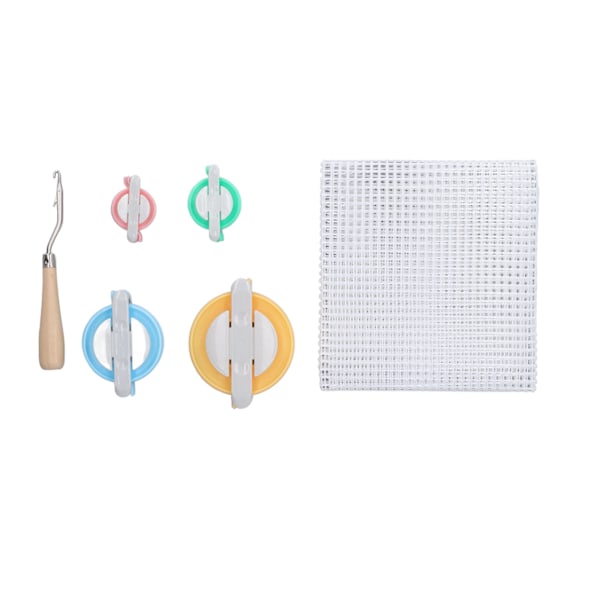 Matthaknätssats Hållbar mesh Punch Nål Gridning Tyg Stickning vävstol Spärrkrok Matta Mesh Kit