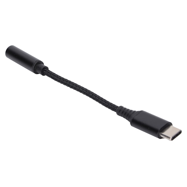USB-C - 3,5 mm:n naaraspuhelinliitinsovitin, tyypin C kuulokeliitinsovitin, Aux-ääni, nailonpunottu kaapeli, musta