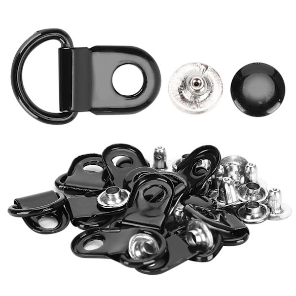 100 set skosnören krok DRing öljett spänne mässing sko läder DIY nitverktyg blank svart 9x22mm