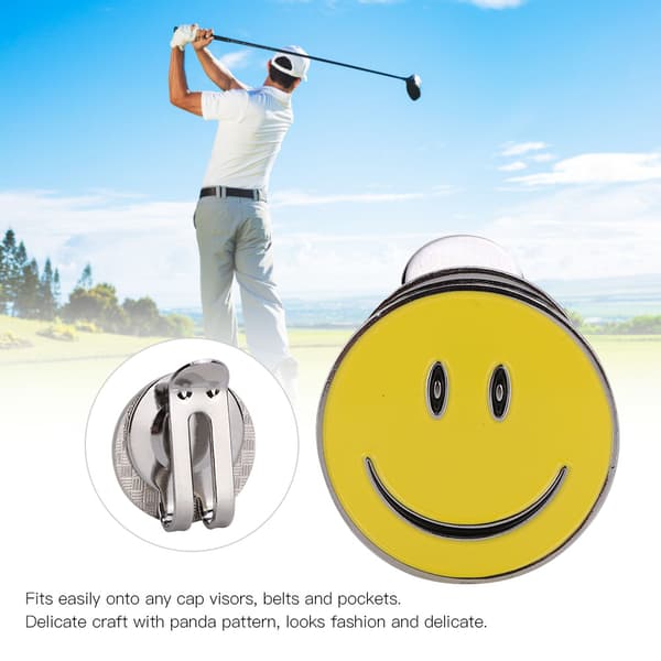 Magnetisk golfkasket hat visir klips boldmarkør tilbehør (gul smiley)