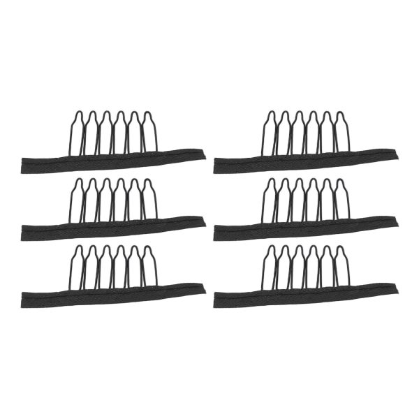 100 STK Parykk kamklemmer rustfritt stål 6 tenner hårstykke Nettinghette Snaps Forlengelse hårklips