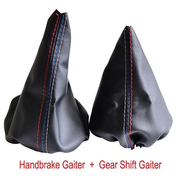 Bil Gear Shift Manuel Håndbremse Gaiter Gear Shift Cover Sort Læder Cover Til BMW 3-serie E36 E46 M3 Bil Styling Damasker-stövel-set
