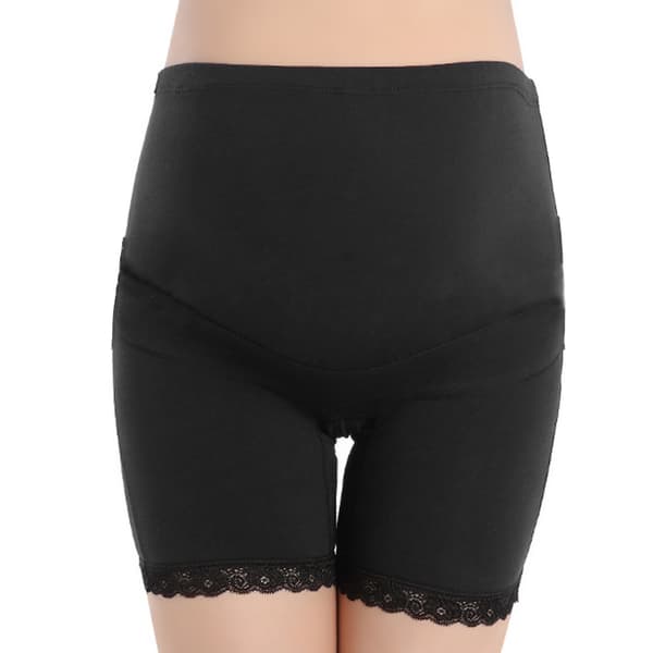 Højtaljede sikkerhedsshorts til gravide kvinder, bløde elastiske justerbare boxershorts, undertøj, sort XXL