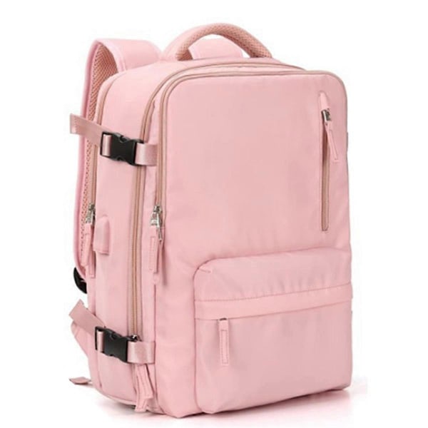 Resväska med stor kapacitet, necessär, ryggsäck rosa