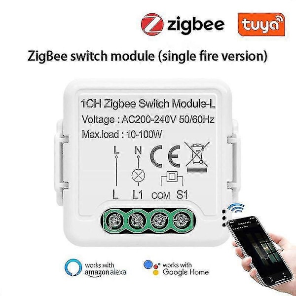 Zigbee 3.0 Tuya Lysdæmper Enkelt Fase Afbrydermodul 1/2/3-vejs Trådløs Lysafbryder 2CH