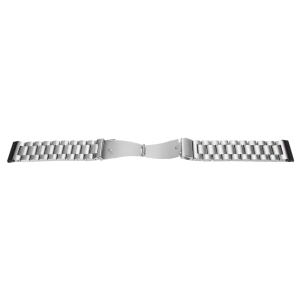 Watch i rostfritt stål med justerbart metallarmband Dubbelt spänne 24 mm ersättningsrem för män kvinnor Silver