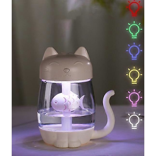 Violte Luftfugter 3 i 1 350ML USB Kat Luftfugter Cool-Mist Dejlig Mini Luftfugter Mini USB Ventilator til Skrivebord Mini Luftfugter