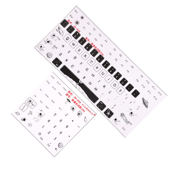 2 stk Tastaturklistremerker Universal stasjonær datamaskin Mekanisk spillerstatningstastatur Keycap Matte klistremerker