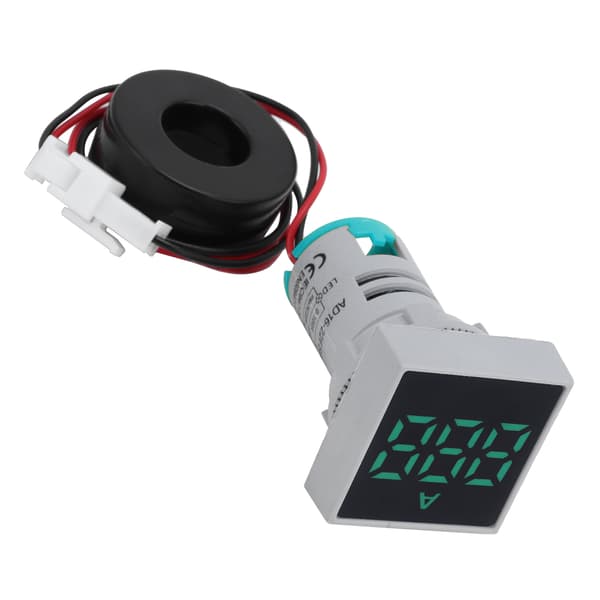 Digitalt Strømmåler Mat Panel Amperemeter Signalindikatorlys AC 220V AD16‑22FSAGrøn