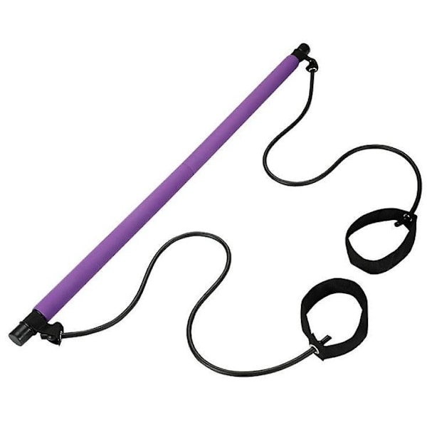 Bærbar Pilates Bar Kit med Modstandsband - Lilla