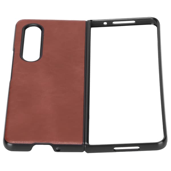 Läderfodral Stötsäkert Telefonfodral för Samsung Galaxy Z Fold 3 Brun