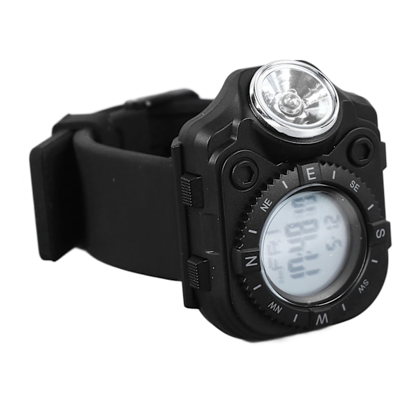 Smart Watch til mænd med LED-lommelygte 30M vandtæt baggrundsbelysning EL lysende dobbelt tidsvisning LED håndledslys ur til udendørs camping vandreture