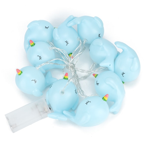 10 LED Liten Delfin Forma Plast Blå Sträng Ljus 1.5m/4.9ft Barnrum Dekoration Varm Vit