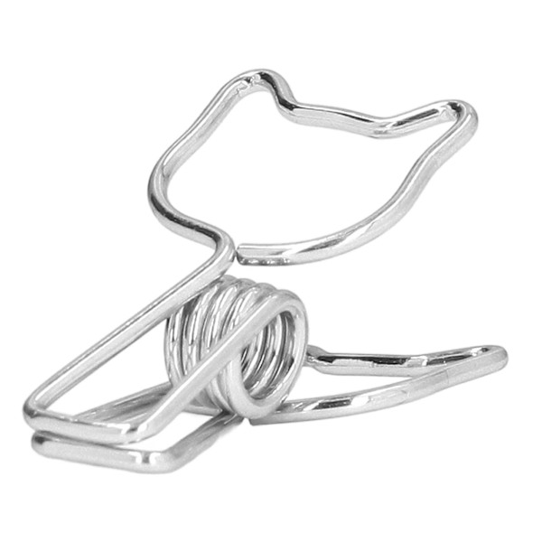 20 stk. Papirclips Attraktive Dekorative Stabile Pålidelige Hult Design Elegant Stil Genanvendelige Klemmer til KontorSølv