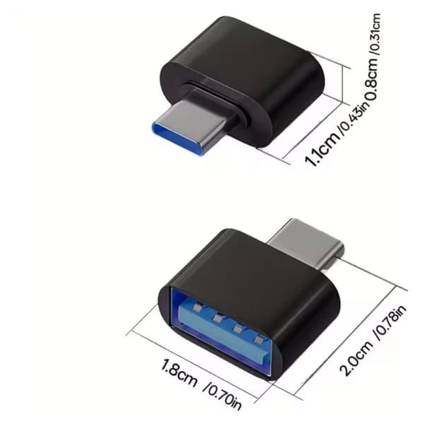 Pakke med 4 USB-C til USB-konvertere til MacBook, Samsung Galaxy, PC, tablet og perifert udstyr