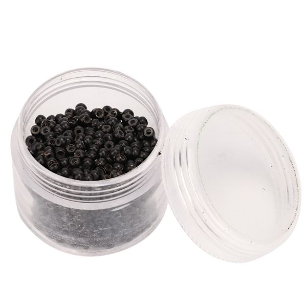 1000 stk 3 mm x 2 mm Silikone Micro Links Ringe Perler Hair Extension Tool Mørkebrun