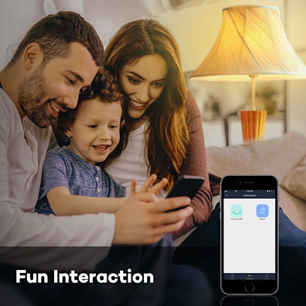Wifi-ljuskälla, EECOO Smart LED-lampa E27 7W dimbar nattlampa trådlös Wi-Fi RGB flerfärgad