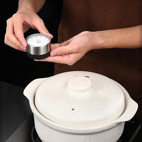 Kreativ Multifunktionel Køkkenur Magnetisk 60 Minutters Timer Cirkel Design Hjem Alarm Påmindelse