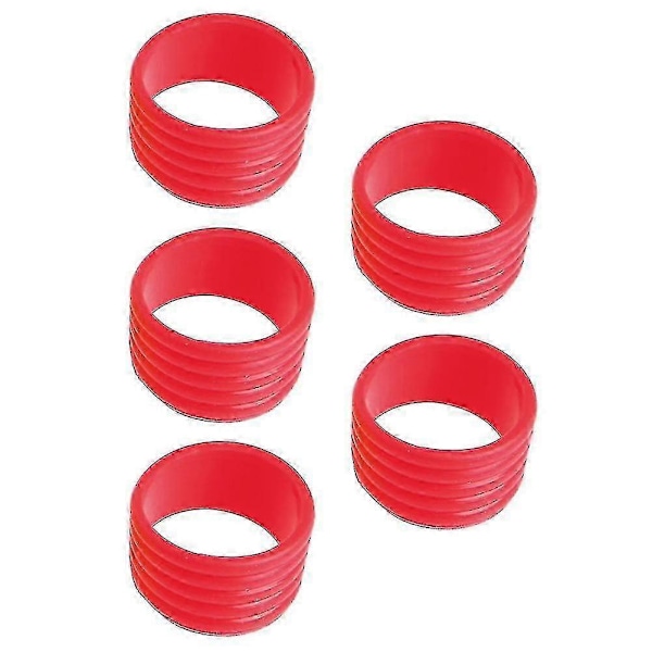 5 stk. Sport Racket Håndtak Gummiring Elastisk Tennis Racket Bånd Overgrep Rød