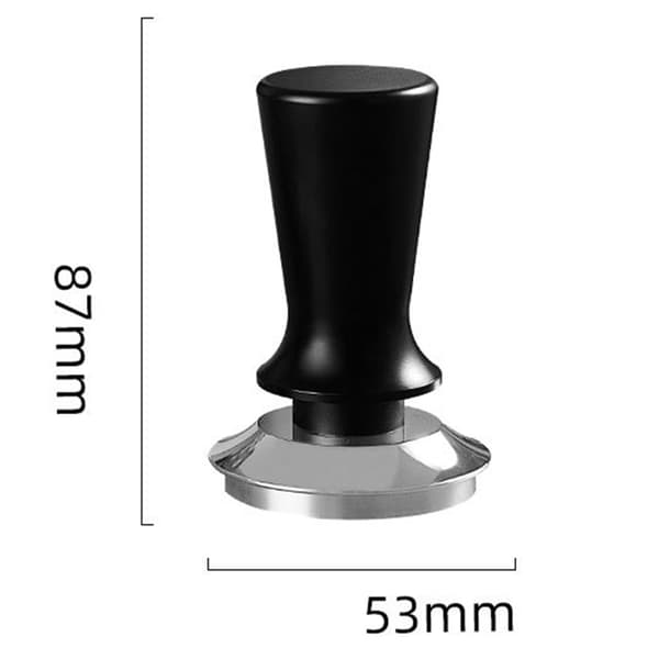 Elastisk kaffetamper i rostfritt stål med konstant tryckfjäder, 2:a generationens svart 53 mm/2,1 tum