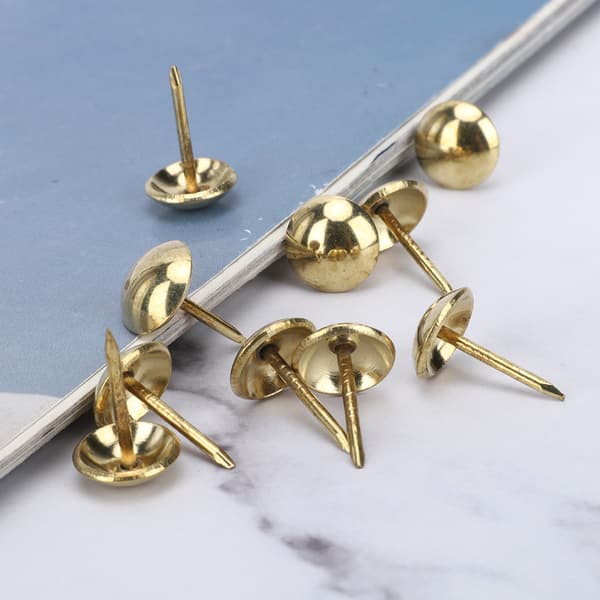 100 stk. møbelnitter Antik messing jern møbler dekorative tegnestift tilbehør 11x17mm Guld