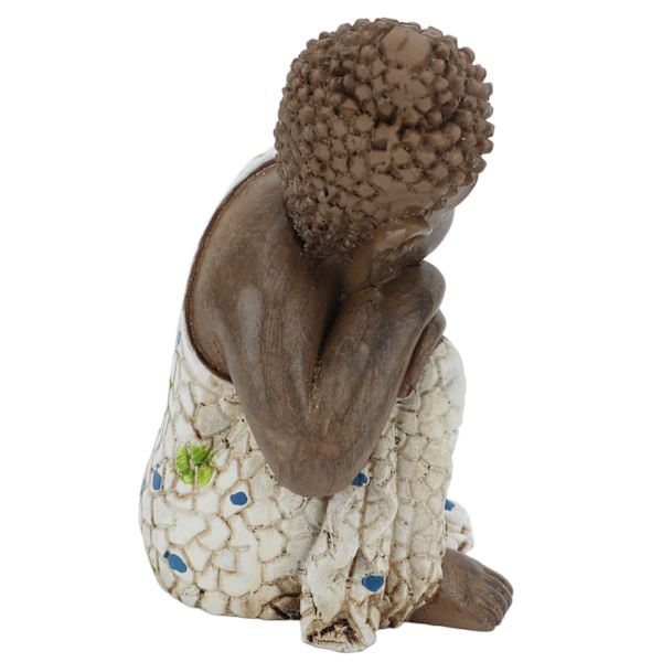Zen-statue i harpiksmateriale - nem at rengøre - afslappende - vandtæt - sovende Buddha-dekorationer til hjemmet