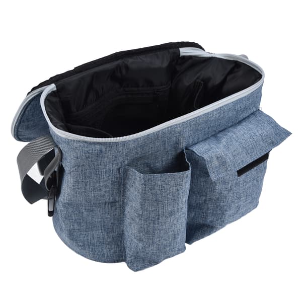 Barnevogn Organizer Bag Vanntett Universal Passform Organizer med Koppholder for Barnevogn Denim Blå
