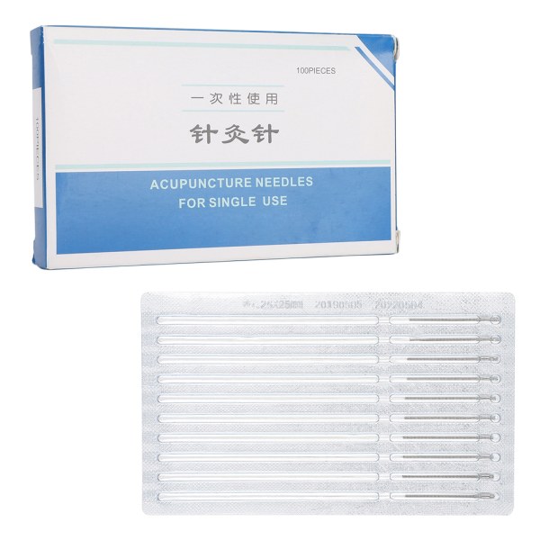 100 kpl / laatikko Kertakäyttöinen steriili akupunktioneula ruostumattomasta teräksestä valmistettu hierontaneula 0,25 x 25