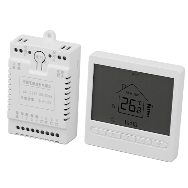 Digital termostat display ABS nøjagtig temperaturstyring elektrisk termostat AC220V til AC gulvvarme hjem