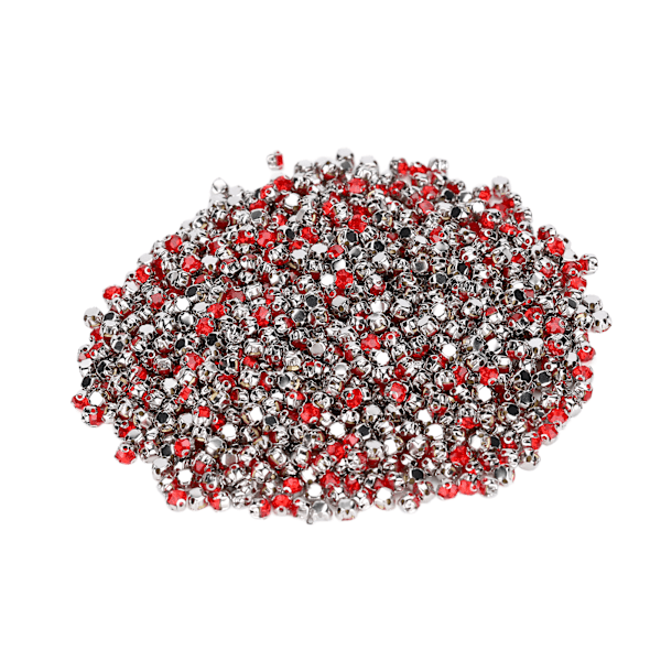 1440 st Bulk Flatback Stålrygg Rhinestones Söta Craft Rhinestones för DIY Smycken Halsband Armband MakingRed