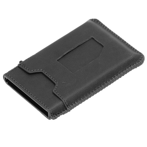 Korthållare PU Slim Minimalistisk RFID-blockerande aluminiumlegering Multifunktionell liten lokaliseringshållare Plånbok för män Gåvor Svart