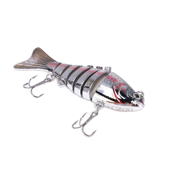 Flerledat Multi Jointed Swimbait Multi Sektions Fiskehårt Bete med 2 Krokar för Bas Öring Färskvatten Saltvatten1#