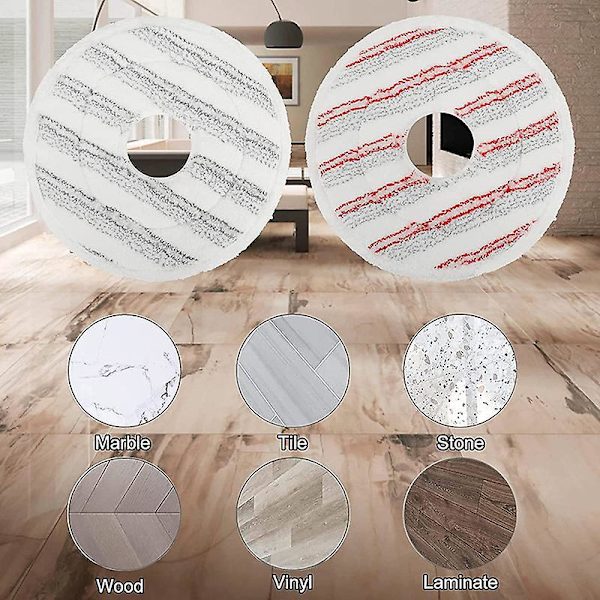 2 pakkauksen punaiset vaihtomoppipäät Vileda Spin Mop ja Bucket Set, täyttö, yhteensopiva Vileda Spin ja Clean Mop kanssa
