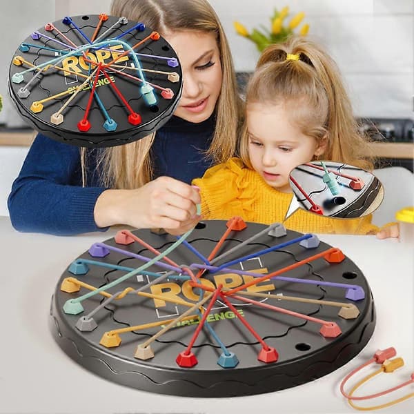 Interactive Rope Untangle Challenge Game Logic Puzzle Board Game for Kids Adults Portable Fun Stress Relief Toy A