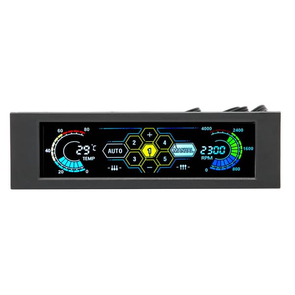 Dator Temp Monitor PVC Lins Panel Display 5 Uppsättningar Fläkttemperaturkontroll för PC