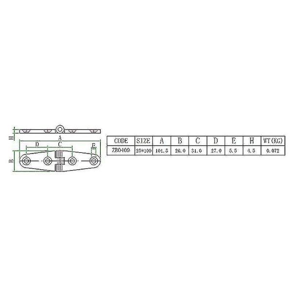 Ruostumattomasta teräksestä valmistettu veneen oven saranat - peilikiillotettu, 27 mm x 103 mm, 4 kpl