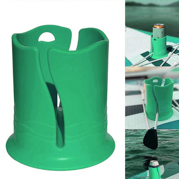 Kajakdryckshållare Paddelbräda Kajakdryckshållare Repfäst Vattenflaskhållare Stand Up Paddleboard Tillbehör Grön (TPR)