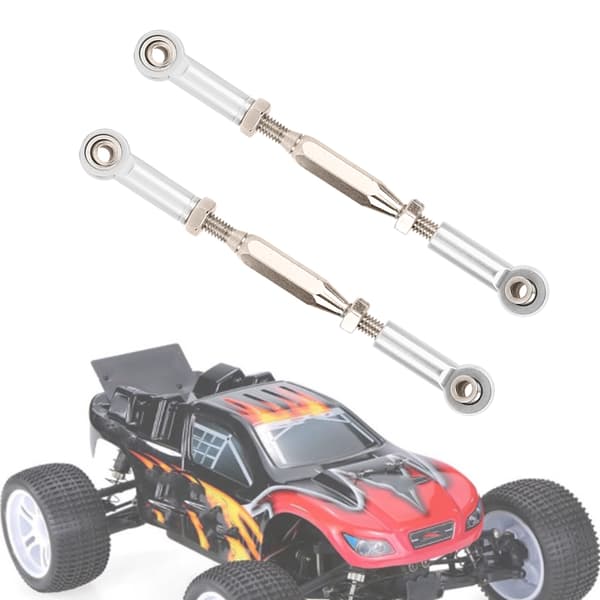 6 stk. 81 mm justerbare aluminium servo links styrestang sæt til RC bil tilbehørssølv