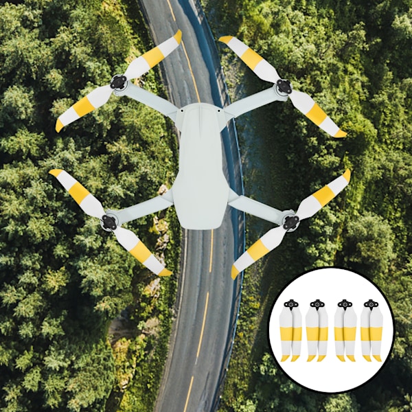 2 par propeller med lav støj, hurtigudløse propellertilbehør, der passer til Mavic AIR 2 DroneYellow White
