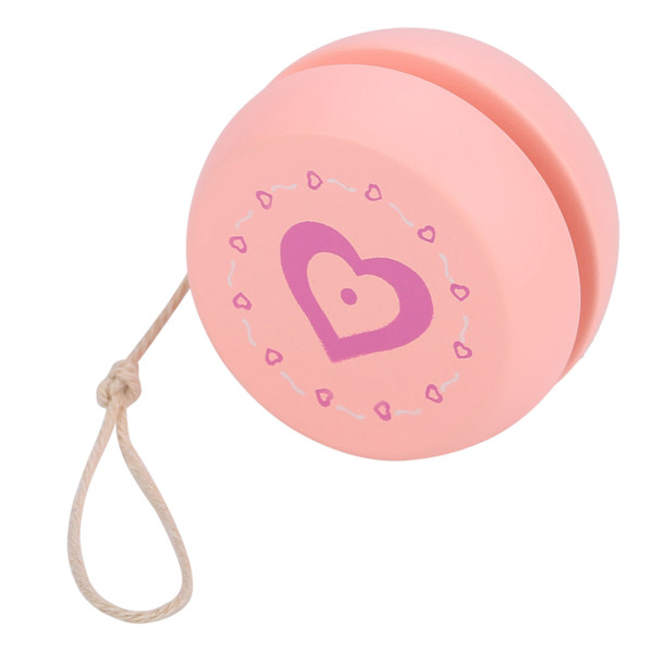 Sødt tegneseriemønster træ Yoyo Ball Legetøj tidligt uddannelseslegetøj til Kid Pink Heart Pink Heart